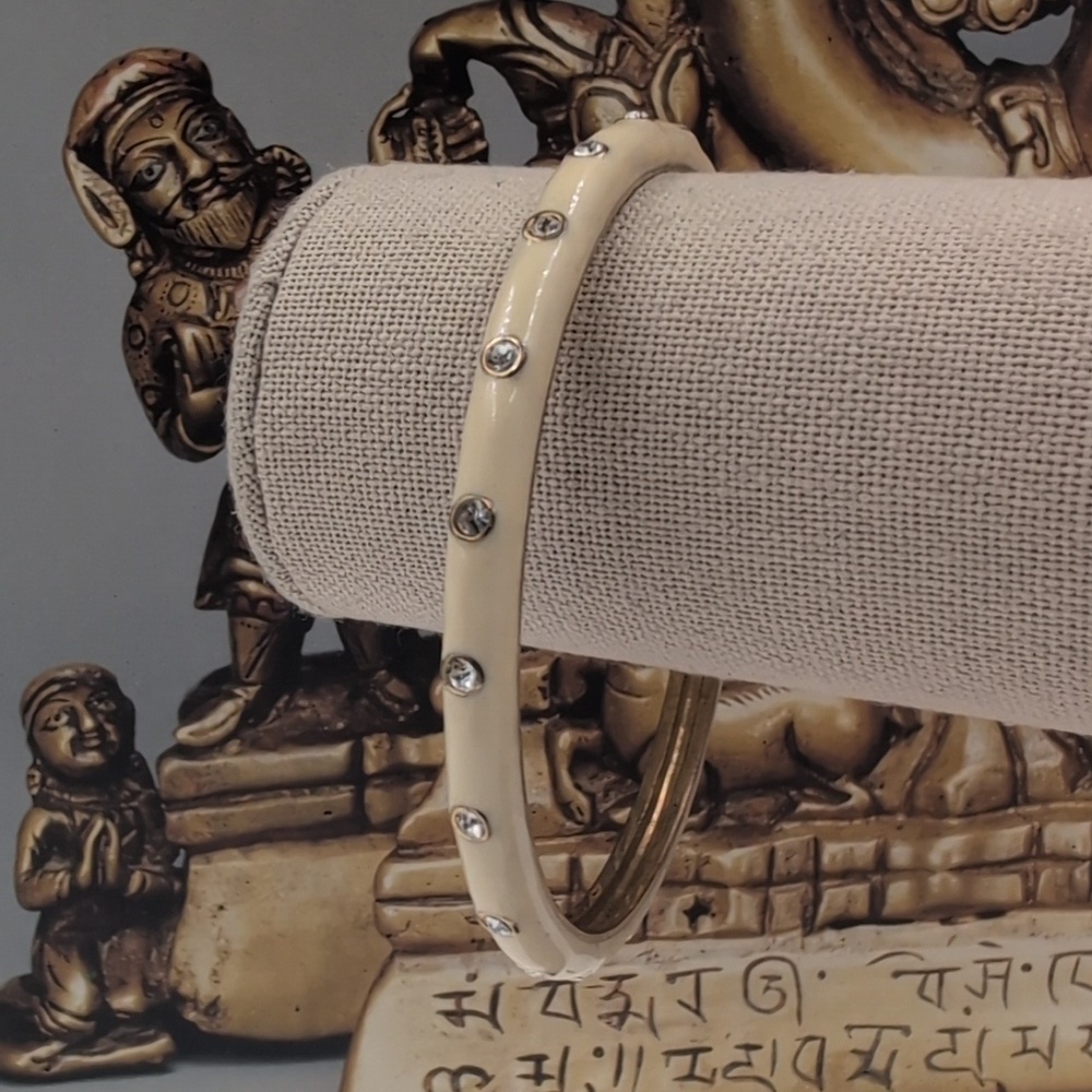 J. Crew Ivory Bangle with Silver Studs